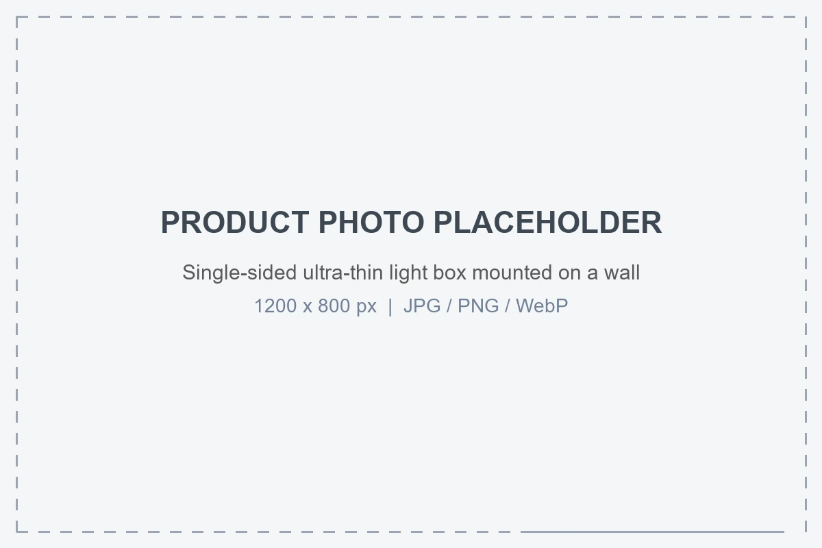 Advertising light box product photo placeholder