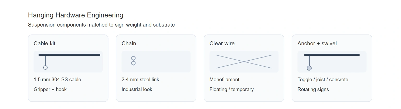 Hanging hardware components