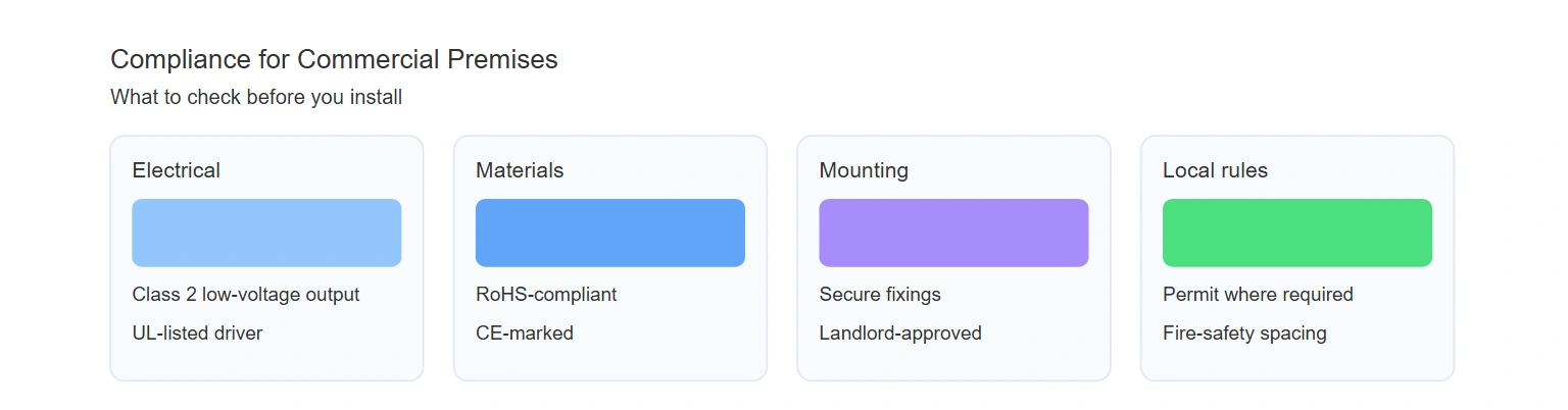 Compliance for commercial premises