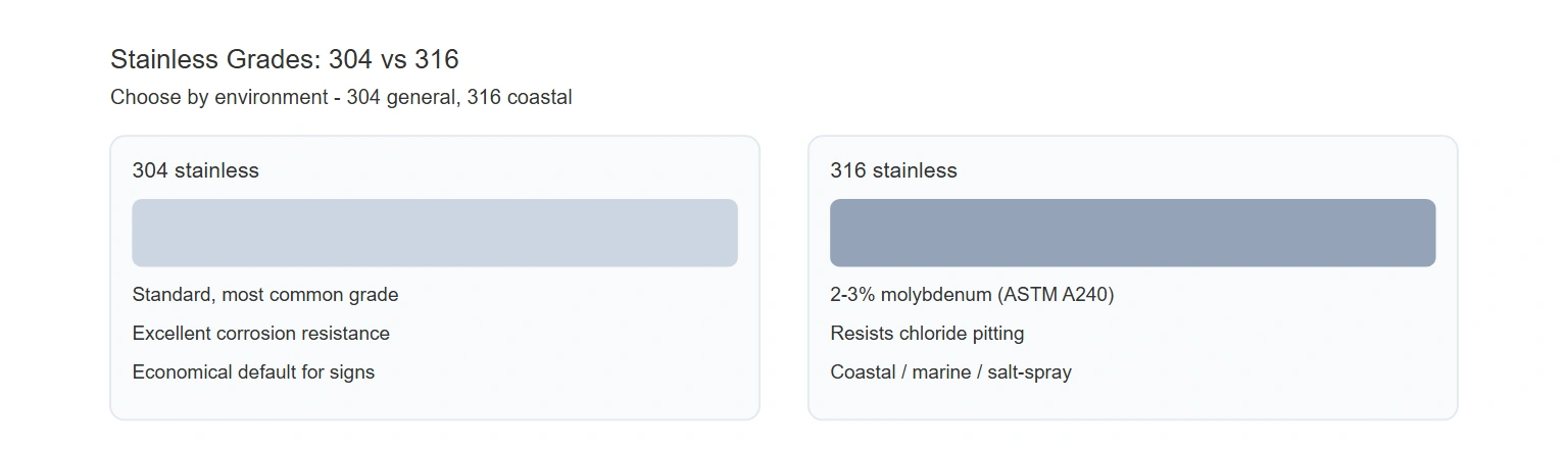 304 vs 316 stainless steel